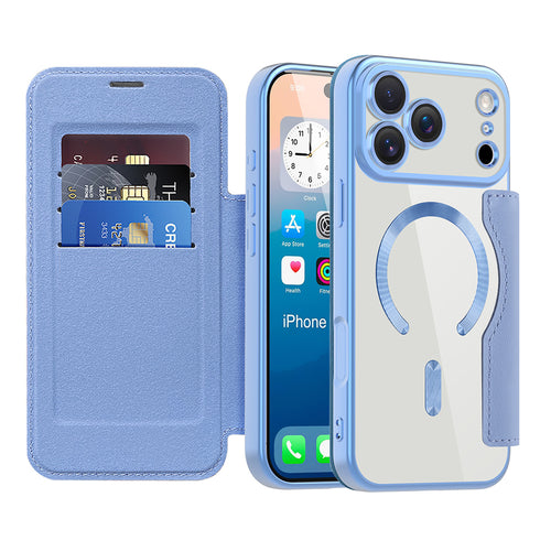 Husa pentru iPhone 17 Pro, Techsuit SmartMag Book Case, bleu