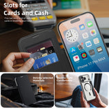 Husa pentru iPhone 17 Pro, Techsuit SmartMag Book Case, albastru