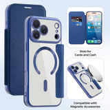Husa pentru iPhone 17 Pro, Techsuit SmartMag Book Case, albastru