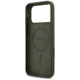 Husa pentru iPhone 17 Pro Max, Guess Silicone Triangle Logo MagSafe (GUHMP17XSCTRLMA), kaki
