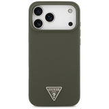 Husa pentru iPhone 17 Pro Max, Guess Silicone Triangle Logo MagSafe (GUHMP17XSCTRLMA), kaki