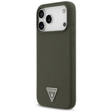 Husa pentru iPhone 17 Pro Max, Guess Silicone Triangle Logo MagSafe (GUHMP17XSCTRLMA), kaki