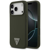 Husa pentru iPhone 17 Pro, Guess Silicone Triangle Logo MagSafe (GUHMP17LSCTRLMA), kaki