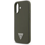 Husa pentru iPhone 17, Guess Silicone Triangle Logo MagSafe (GUHMP17SSCTRLMA), kaki