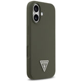 Husa pentru iPhone 17, Guess Silicone Triangle Logo MagSafe (GUHMP17SSCTRLMA), kaki