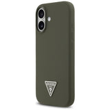 Husa pentru iPhone 17, Guess Silicone Triangle Logo MagSafe (GUHMP17SSCTRLMA), kaki