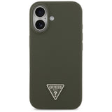 Husa pentru iPhone 17, Guess Silicone Triangle Logo MagSafe (GUHMP17SSCTRLMA), kaki
