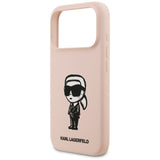 Husa pentru iPhone 17 Pro Max, Karl Lagerfeld Silicone Sketch & Logo (KLHMP17XSKIGROP), negru