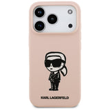 Husa pentru iPhone 17 Pro Max, Karl Lagerfeld Silicone Sketch & Logo (KLHMP17XSKIGROP), negru