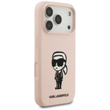 Husa pentru iPhone 17 Pro Max, Karl Lagerfeld Silicone Sketch & Logo (KLHMP17XSKIGROP), negru