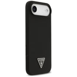 Husa pentru iPhone 17 Air, Guess Silicone Triangle Logo MagSafe (GUHMP17MSCTRLMK), negru
