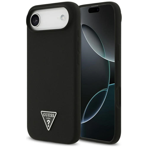 Husa pentru iPhone 17 Air, Guess Silicone Triangle Logo MagSafe (GUHMP17MSCTRLMK), negru