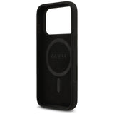 Husa pentru iPhone 17 Pro Max, Guess Silicone Triangle Logo MagSafe (GUHMP17XSCTRLMK), negru