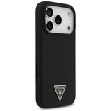 Husa pentru iPhone 17 Pro Max, Guess Silicone Triangle Logo MagSafe (GUHMP17XSCTRLMK), negru