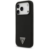Husa pentru iPhone 17 Pro Max, Guess Silicone Triangle Logo MagSafe (GUHMP17XSCTRLMK), negru