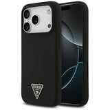 Husa pentru iPhone 17 Pro Max, Guess Silicone Triangle Logo MagSafe (GUHMP17XSCTRLMK), negru