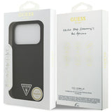 Husa pentru iPhone 17 Pro, Guess Silicone Triangle Logo MagSafe (GUHMP17LSCTRLMK), negru