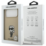 Husa pentru iPhone 17 Pro Max, Karl Lagerfeld Silicone Sketch & Logo (KLHMP17XSKIGROW), bej