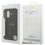 Husa pentru iPhone 17, Guess Grained Gold Ring MagSafe (GUHMP17SPGHSMMK), negru