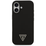 Husa pentru iPhone 17, Guess Silicone Triangle Logo MagSafe (GUHMP17SSCTRLMK), negru