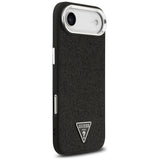 Husa pentru iPhone 17 Air, Guess Glitter Triangle Logo MagSafe (GUHMP17MPFGTSCMK), negru