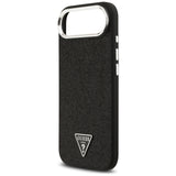 Husa pentru iPhone 17 Air, Guess Glitter Triangle Logo MagSafe (GUHMP17MPFGTSCMK), negru