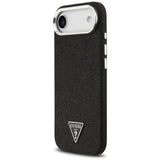 Husa pentru iPhone 17 Air, Guess Glitter Triangle Logo MagSafe (GUHMP17MPFGTSCMK), negru