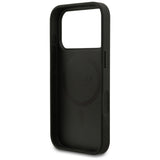 Husa pentru iPhone 17 Pro Max, Guess Grained Gold Ring MagSafe (GUHMP17XPGHSMMK), negru