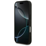 Husa pentru iPhone 17 Pro Max, Guess Grained Gold Ring MagSafe (GUHMP17XPGHSMMK), negru