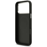 Husa pentru iPhone 17 Pro Max, Guess Glitter Triangle Logo MagSafe (GUHMP17XPFGTSCMK), negru