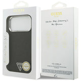 Husa pentru iPhone 17 Pro Max, Guess Glitter Triangle Logo MagSafe (GUHMP17XPFGTSCMK), negru