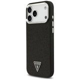 Husa pentru iPhone 17 Pro Max, Guess Glitter Triangle Logo MagSafe (GUHMP17XPFGTSCMK), negru