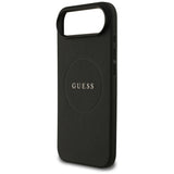 Husa pentru iPhone 17 Air, Guess Grained Gold Ring MagSafe (GUHMP17MPGHSMMK), negru