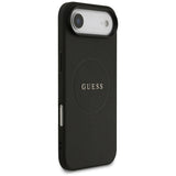 Husa pentru iPhone 17 Air, Guess Grained Gold Ring MagSafe (GUHMP17MPGHSMMK), negru
