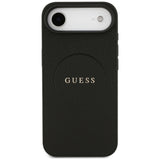Husa pentru iPhone 17 Air, Guess Grained Gold Ring MagSafe (GUHMP17MPGHSMMK), negru