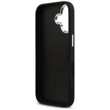 Husa pentru iPhone 17, Guess Glitter Triangle Logo MagSafe (GUHMP17SPFGTSCMK), negru