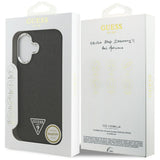 Husa pentru iPhone 17, Guess Glitter Triangle Logo MagSafe (GUHMP17SPFGTSCMK), negru