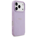 Husa pentru iPhone 17 Pro, Guess Grained Gold Ring MagSafe (GUHMP17LPGHSMMU), roz