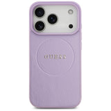 Husa pentru iPhone 17 Pro, Guess Grained Gold Ring MagSafe (GUHMP17LPGHSMMU), roz