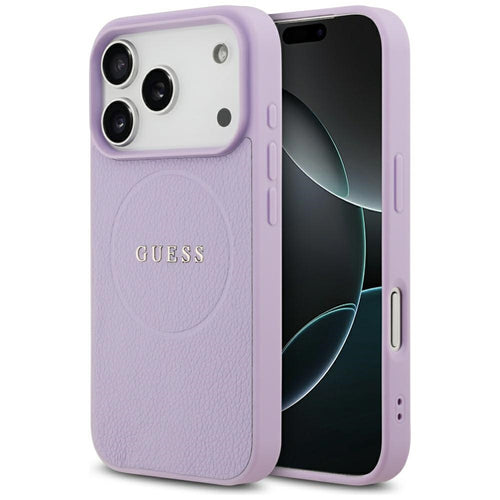 Husa pentru iPhone 17 Pro, Guess Grained Gold Ring MagSafe (GUHMP17LPGHSMMU), roz