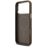 Husa pentru iPhone 17 Pro Max, Guess Hardcase 4G Triangle Logo MagSafe (GUHMP17XP4TSRCMW), maro