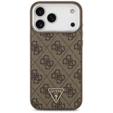 Husa pentru iPhone 17 Pro Max, Guess Hardcase 4G Triangle Logo MagSafe (GUHMP17XP4TSRCMW), maro