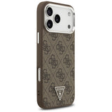 Husa pentru iPhone 17 Pro Max, Guess Hardcase 4G Triangle Logo MagSafe (GUHMP17XP4TSRCMW), maro