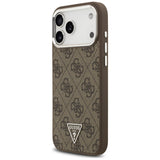 Husa pentru iPhone 17 Pro Max, Guess Hardcase 4G Triangle Logo MagSafe (GUHMP17XP4TSRCMW), maro