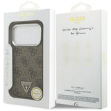 Husa pentru iPhone 17 Pro, Guess Hardcase 4G Triangle Logo MagSafe (GUHMP17LP4TSRCMW), maro