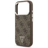 Husa pentru iPhone 17 Pro, Guess Hardcase 4G Triangle Logo MagSafe (GUHMP17LP4TSRCMW), maro