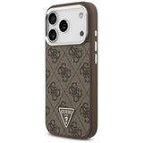 Husa pentru iPhone 17 Pro, Guess Hardcase 4G Triangle Logo MagSafe (GUHMP17LP4TSRCMW), maro