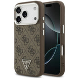 Husa pentru iPhone 17 Pro, Guess Hardcase 4G Triangle Logo MagSafe (GUHMP17LP4TSRCMW), maro