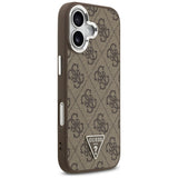 Husa pentru iPhone 17, Guess Hardcase 4G Triangle Logo MagSafe (GUHMP17SP4TSRCMW), maro