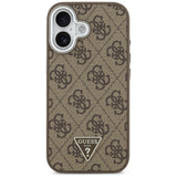 Husa pentru iPhone 17, Guess Hardcase 4G Triangle Logo MagSafe (GUHMP17SP4TSRCMW), maro
